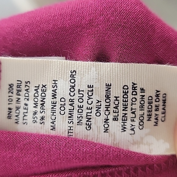 SOFT SURROUNDINGS Raspberry Pink V Neck Two Layer Tunic Top - Picture 5 of 6